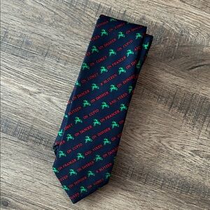 Navy Blue Reindeer Patterned Tie